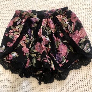 Floral + Lace Flowy Shorts